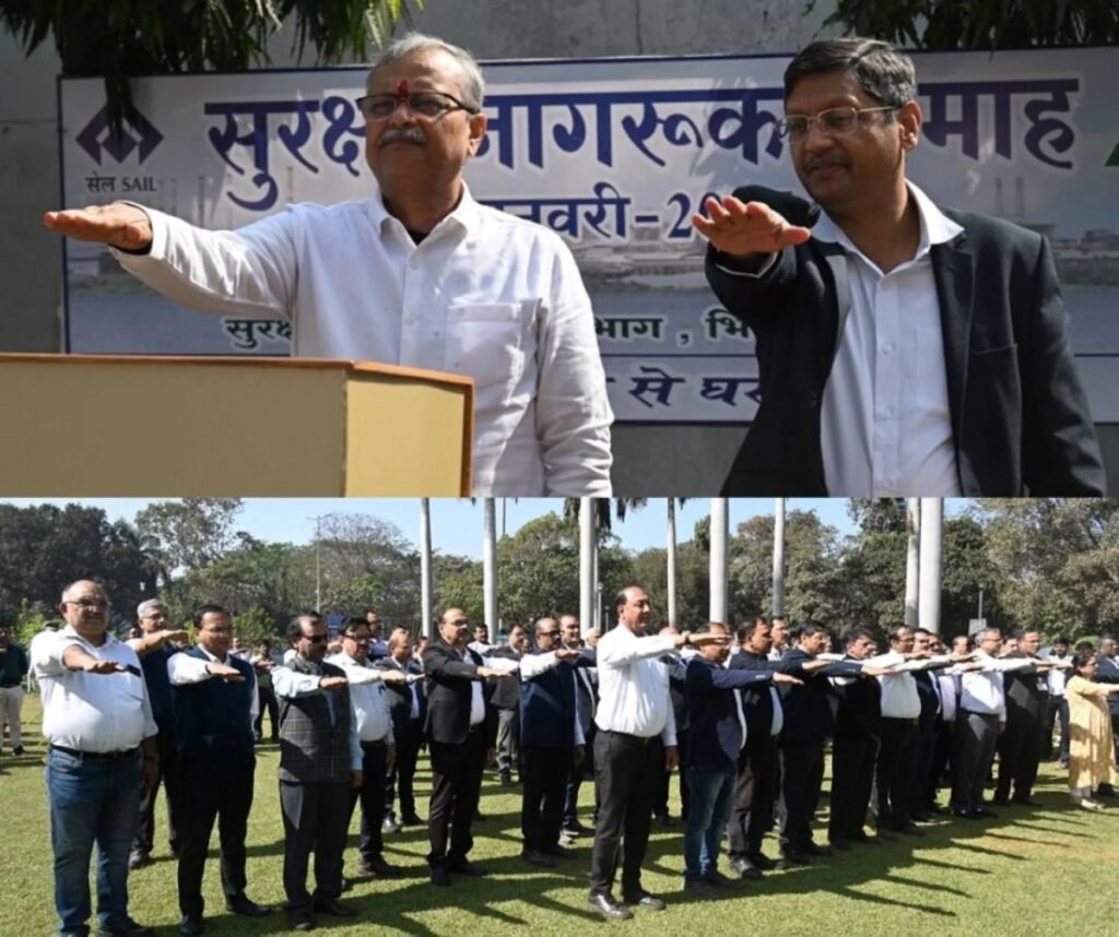 बीएसपी के ईडी वर्क्स अंजनी कुमार ने रिटायरमेंट से पहले फहराया सुरक्षा ध्वज