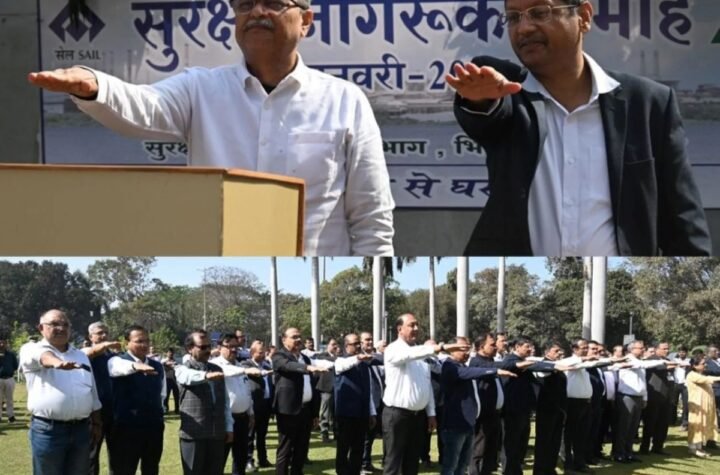 बीएसपी के ईडी वर्क्स अंजनी कुमार ने रिटायरमेंट से पहले फहराया सुरक्षा ध्वज