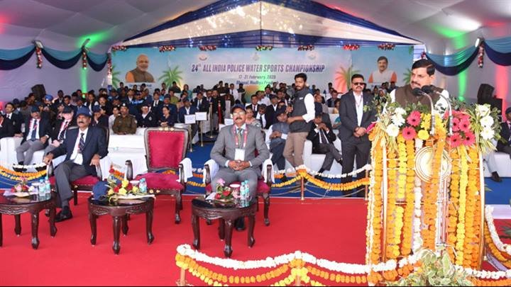 मुख्यमंत्री डॉ. मोहन यादव ने बोट क्लब पर 24 वीं अखिल भारतीय पुलिस वॉटर स्पोर्ट्स प्रतियोगिता के शुभारंभ समारोह को संबोधित किया।